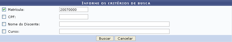 Figura 1: Informe os Critérios de Busca