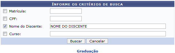  Figura 1: Informe os Critérios de Busca