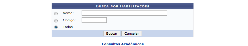 Figura 1: Busca por Habilitações