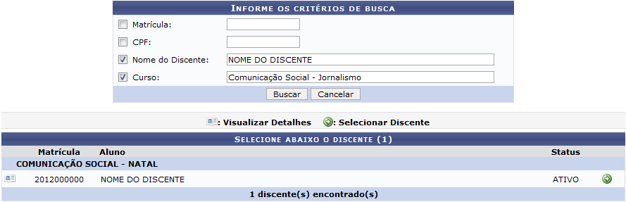 Figura 2: Resultados da Busca