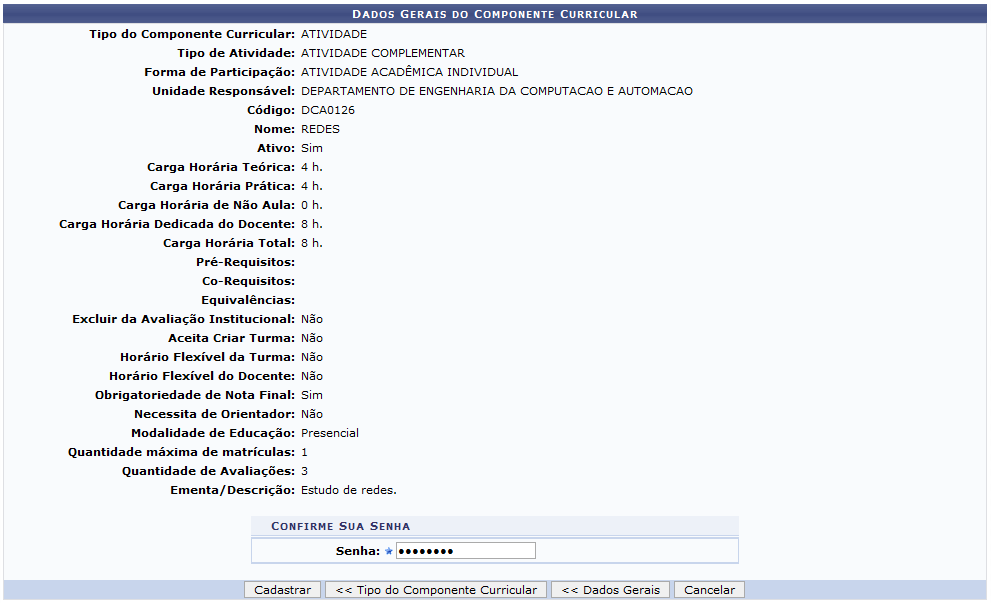  Figura 3: Dados Gerais do Componente Curricular