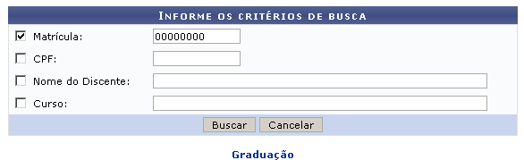 Figura 1: Informe os Critérios de Busca