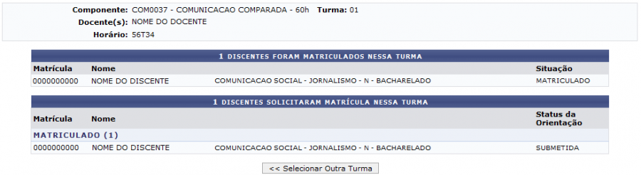 Figura 32: Lista de Alunos da Turma