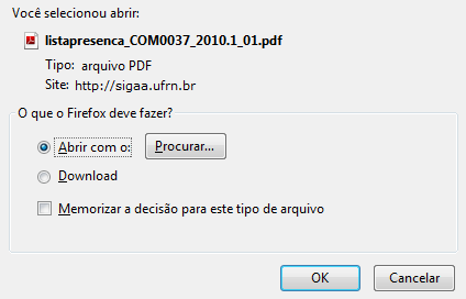 Figura: janela de donwload