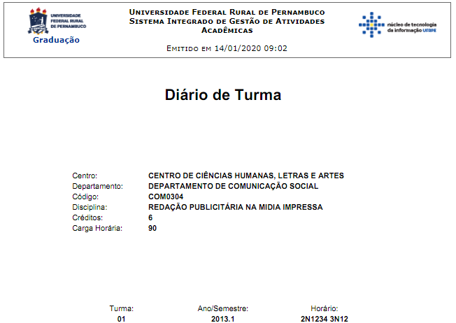 Figura 31: Diário de Turma