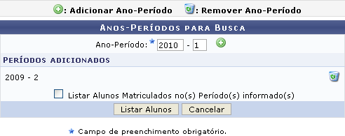 Figura 2: Anos-Períodos para Busca; Períodos Adicionados