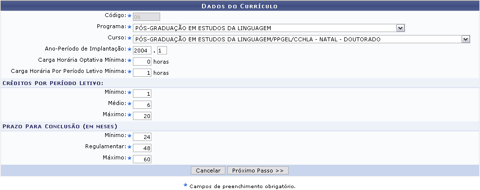 Figura 3: Dados do Currículo