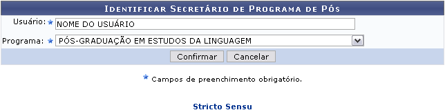 Figura 1: Identificar Secretário de Programa de Pós