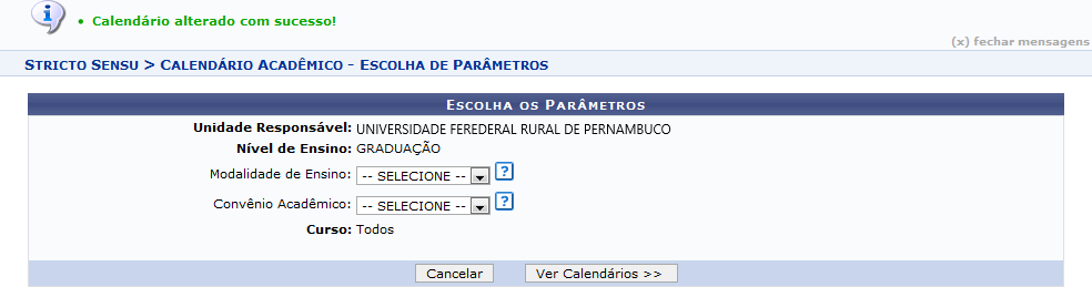 Figura 5: Escolha os Parâmetros