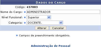 Figura 3: Dados do Cargo