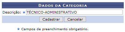Figura 1: Dados da Categoria
