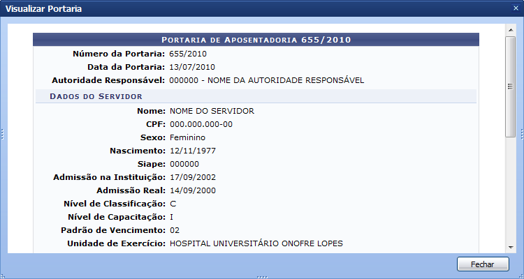 Figura 4: Visualizar a Portaria