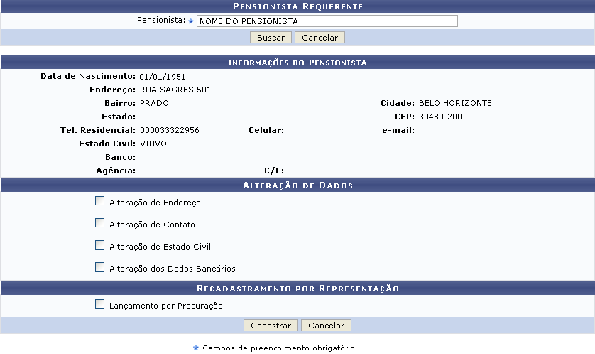 Figura 2: Pensionista Requerente