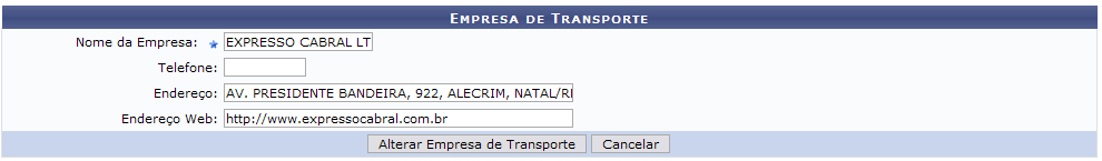 Figura 3: Empresa de Transporte