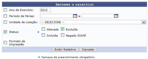 Figura 1: Informe o Exercício