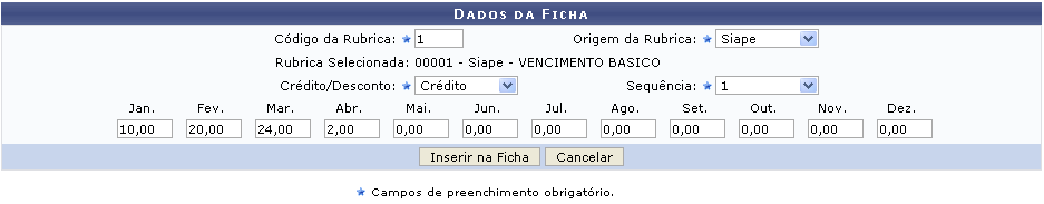 Figura 2: Dados da Ficha