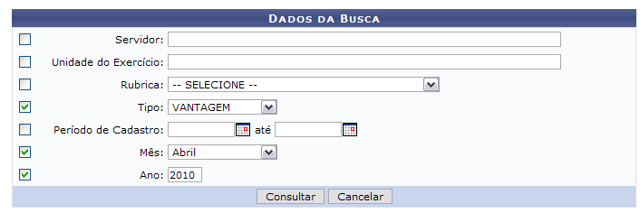 Figura 1: Dados da Busca