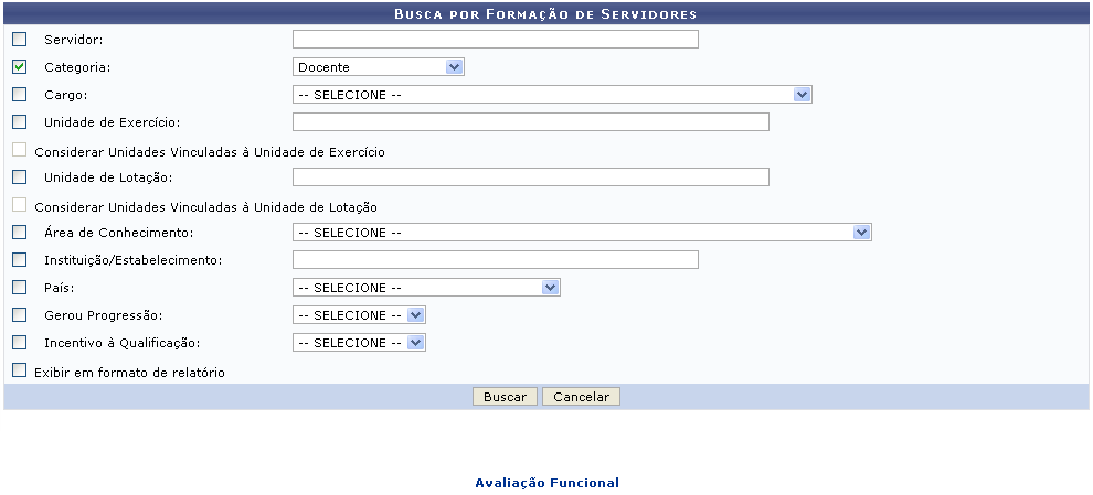 Figura 1: Busca por Formação de Servidores