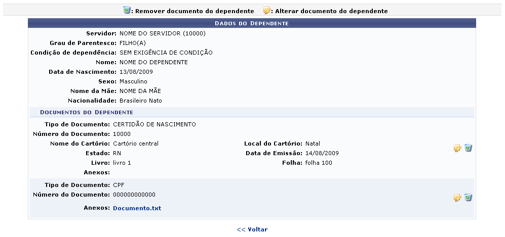 Figura 10: Dados do Dependente