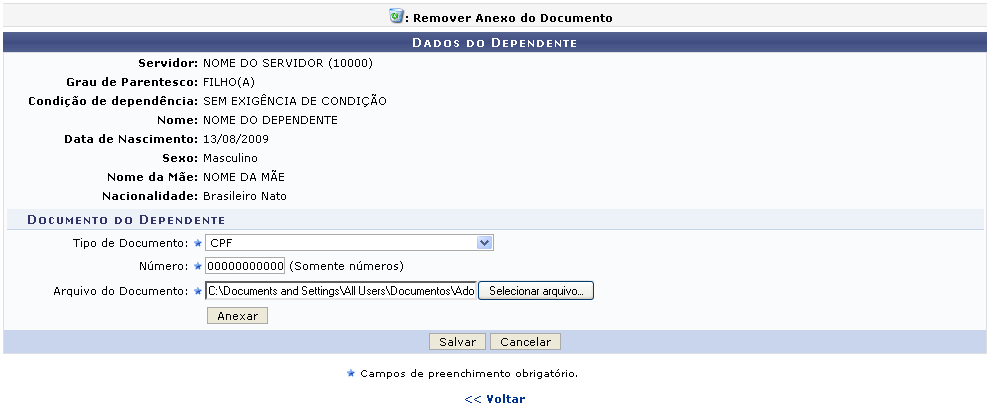 Figura 4: Dados do Dependente