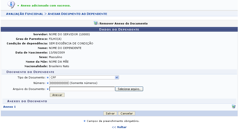 Figura 5: Mensagem de sucesso
