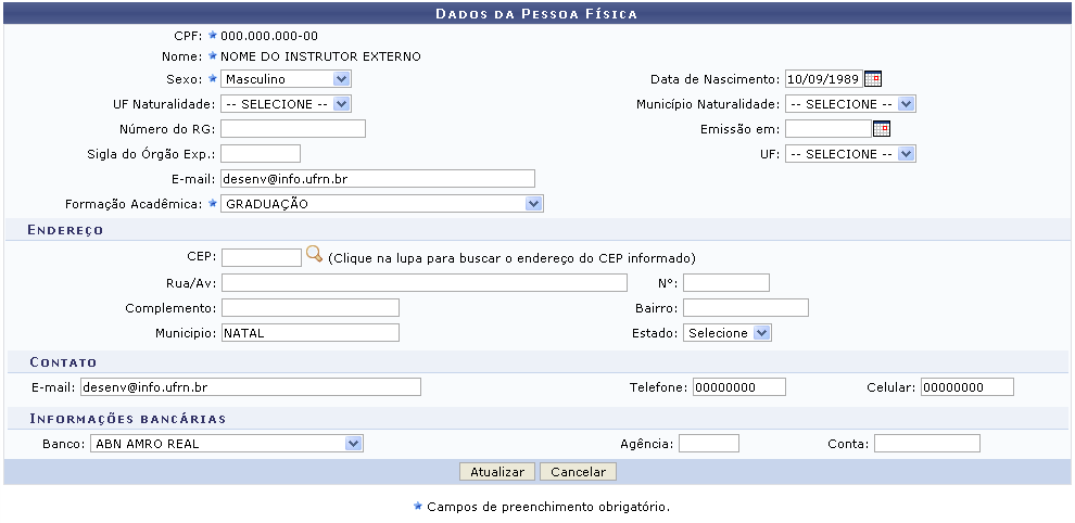 Figura 5: Dados da Pessoa Física