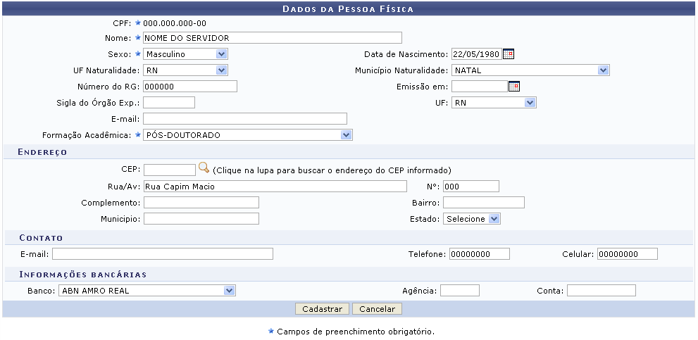 Figura 3: Dados da Pessoa Física