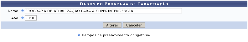 Figura 6: Alterar Programa