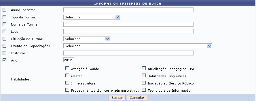 Figura 1: Informe os Critérios de Busca