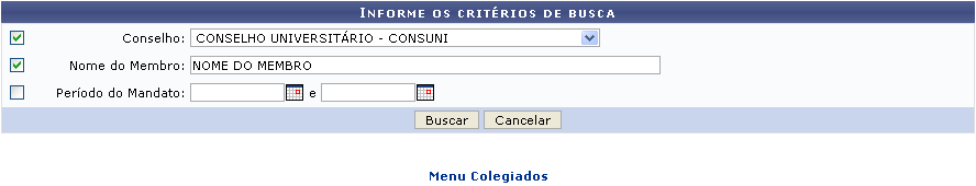 Figura 1: Informe os Critérios de Busca