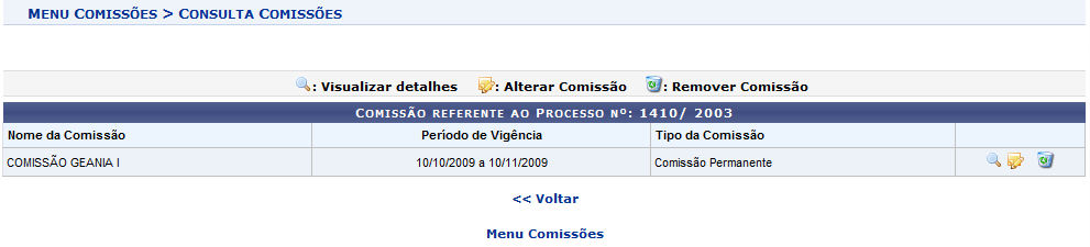 Figura 3:Comissão referente ao Processo