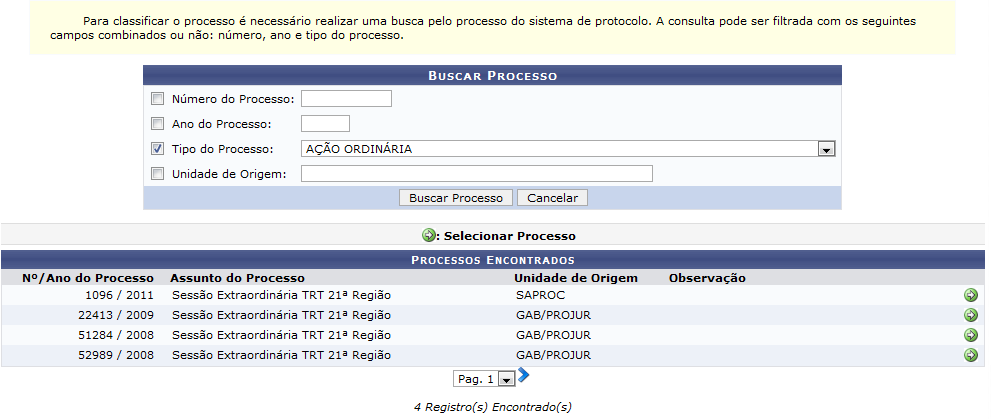 Figura 2: Processos Encontrados
