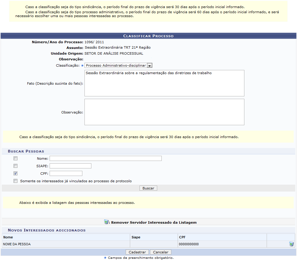 Figura 5: Novos Interessados Adicionados