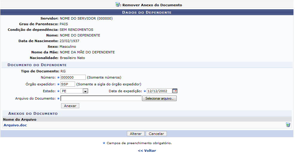 Figura 12: Alterar Documento