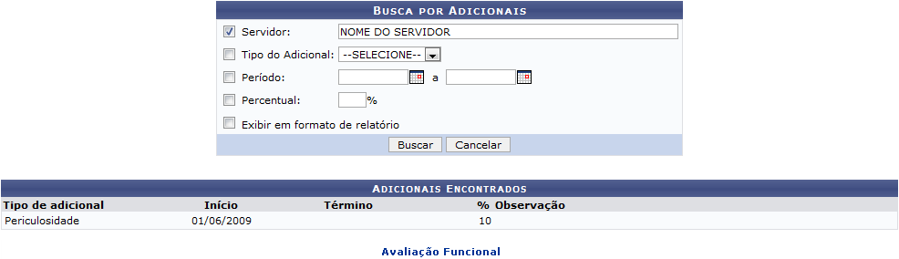 Figura 2: Adicionais Encontrados