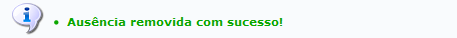 Figura 7:Ausência removida com sucesso