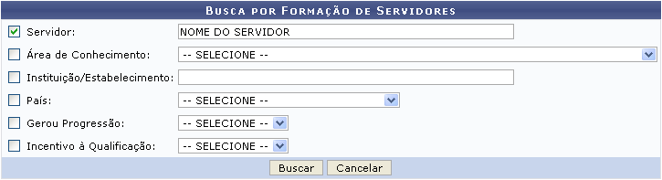 Figura 1: Busca por Formação de Servidores