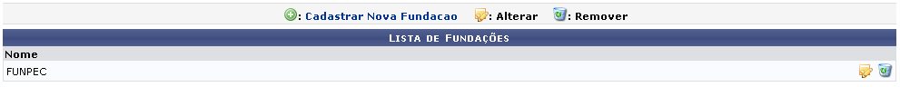 Figura 1: Lista de Fundações