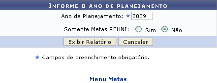 Figura 1: Informe o ano de planejamento