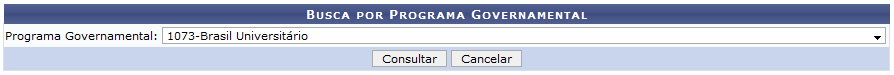 Figura 1: Busca por Programa Governamental