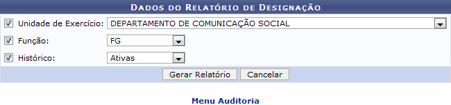 Figura 1: Relatório de Designação