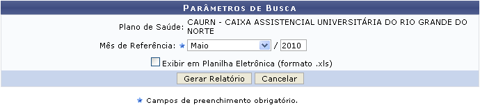 Figura 1: Parâmetros de Busca