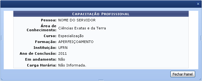 Figura 10: Capacitação Profissional