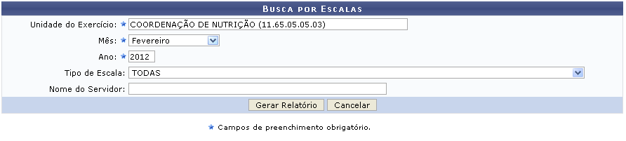 Figura 1: Busca por Escalas