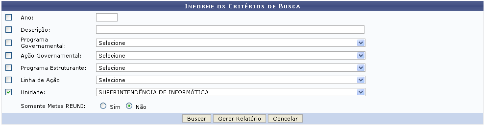 Figura 1: Informe os Critérios de Busca