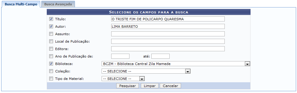 Figura 2: Busca Multi-Campo