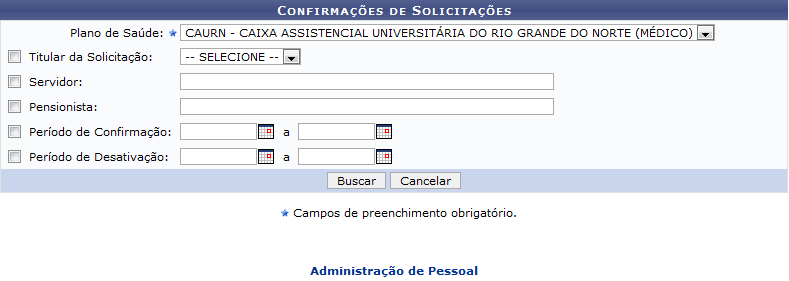 Figura 1: Confirmações de Solicitações