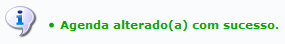 Figura 10: Mensagem de Sucesso de Alteração da Agenda