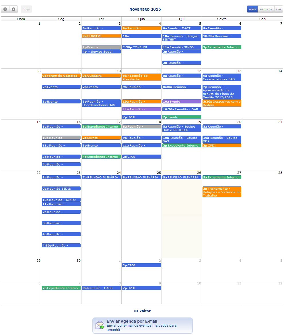 Figura 3: Agenda