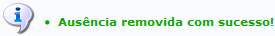  Figura 12: Ausência removida com sucesso!